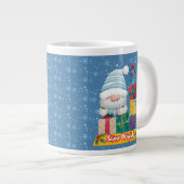 Süßer Schneemann "Leuchte Hell" Weihnachtskaffeeta Jumbo-Tasse (Vorderseite Rechts)