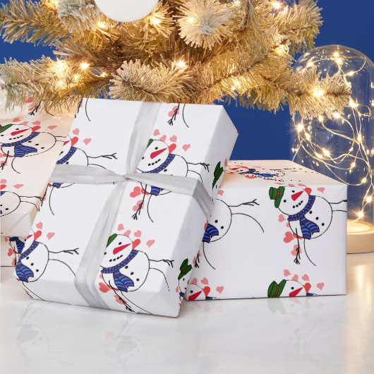 Süßer Schneemann Liebe Geschenkpapier (Feiertage)