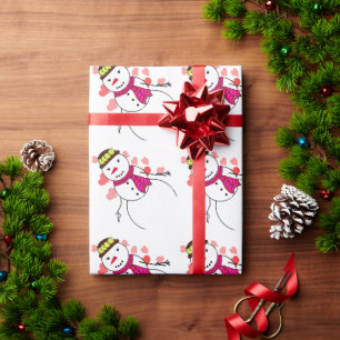 Süßer Schneemann Liebt Weihnachten Geschenkpapier