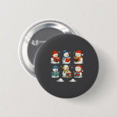 Süßer Schneemann liest Bücher Weihnachten Winter B Button (Vorne & Hinten)