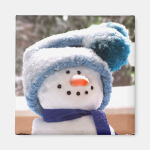 Süßer Schneemann-Quadrat-Magnet Magnet