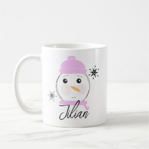 Süßer Schneemann Rosa Erstes Weihnachten Kaffeetasse