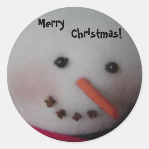 Süßer Schneemann Runder Aufkleber