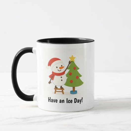 Süßer Schneemann schmückt Baum Tasse (Links)