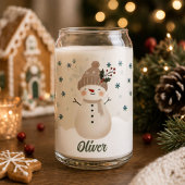 Süßer Schneemann Schneeflocken Kinder Name Dosenglas
