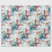 Süßer Schneemann-Weihnachten Geschenkpapier (Flach)