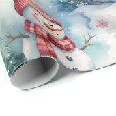 Süßer Schneemann-Weihnachten Geschenkpapier (Rolleneckpunkt)