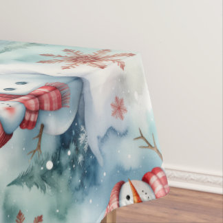 Süßer Schneemann-Weihnachten Tischdecke