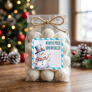 Süßer Schneemann Weihnachtsgedicht Holiday Treat Quadratischer Aufkleber