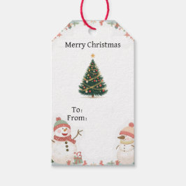 Süßer Schneemann-Weihnachtsgeschenkanhänger mit Ba Geschenkanhänger