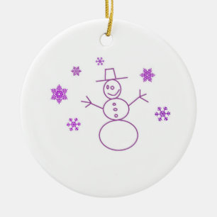 Süßer Schneemann-Weihnachtsschmuck Keramikornament