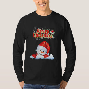 Süßer Schneemann Winter Frohe Weihnachten 2021  T-Shirt