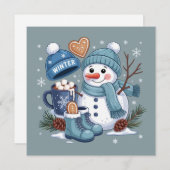 Süßer Schneemann Winterstimmung Weihnachten Urlaub (Vorne/Hinten)