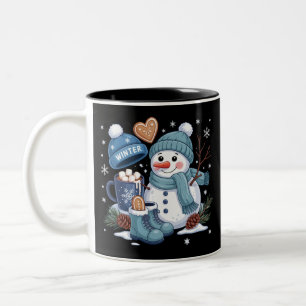 Süßer Schneemann Winterstimmung Weihnachten Zweifarbige Tasse