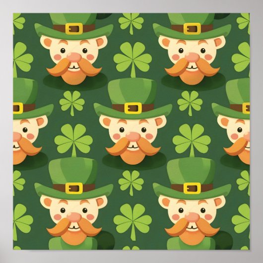 Süßer Schnurrbart-Leprechaun Poster (Vorne)