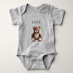 Süßer Schokoladenbrauner Teddybär Baby Strampler
