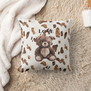 Süßer Schokoladenbrauner Teddybär Kissen