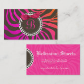 süßer Schokoladezebra-Bogen des Visitenkarte (Vorne/Hinten)