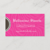 süßer Schokoladezebra-Bogen des Visitenkarte (Rückseite)