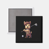Süßer Schottischer Terrier spielt Golf Golfer Golf Magnet (Vorderseite/Rückseite)