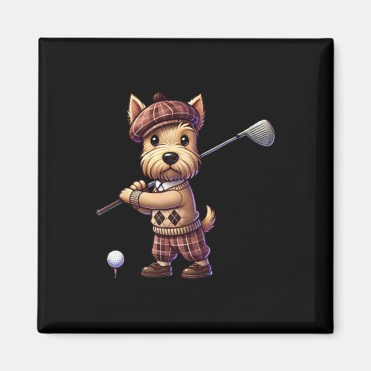 Süßer Schottischer Terrier spielt Golf Golfer Golf Magnet (Vorne)