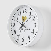 Süßer Schriftname Gold Herz Monogramm Uhr (Winkel)