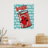 Süßer schüchterner Teufel in LOVE Poster (Küche)