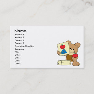 süßer Schul-Teddybär A ist für Apfel Visitenkarte