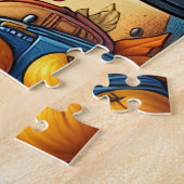 Süßer Schulbus mit Bleistiften Puzzle (Seite)