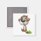 Süßer schuldiger zotteliger Hund Cartoon Magnet (Vorderseite/Rückseite)