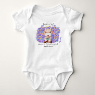 Süßer Schütze-Wasserfarben-Stier-Zodiac Baby Strampler
