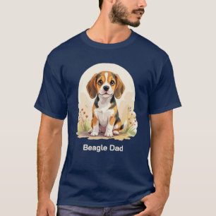 Süßer Schwarz-Tan-Beagle-Welpe Beagle-Vater T-Shirt
