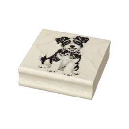 Süßer Schwarz-Weiß-Terrier-Stempel Gummistempel