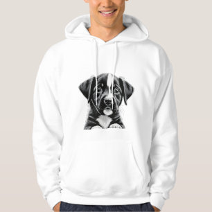 Süßer Schwarz & Weiß Welpe – Cozy Hunde Liebhaber  Hoodie