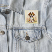 Süßer schwarzer brauner und weißer dreifarbiger Be Button (Beispiel)