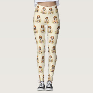 Süßer schwarzer brauner und weißer dreifarbiger Be Leggings