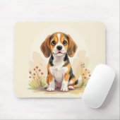 Süßer schwarzer brauner und weißer dreifarbiger Be Mousepad (Mit Mouse)