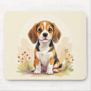 Süßer schwarzer brauner und weißer dreifarbiger Be Mousepad