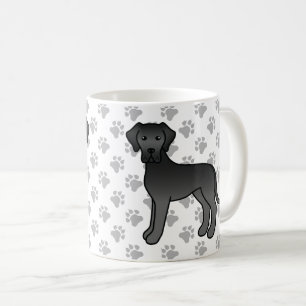Süßer schwarzer Cartoon-Hund der Rasse Deutsche Do Kaffeetasse