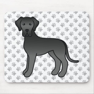 Süßer schwarzer Cartoon-Hund der Rasse Deutsche Do Mousepad