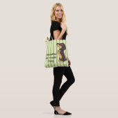 Süßer schwarzer Dachshund bettelt um Leckerlis Str Tasche (Am Model)
