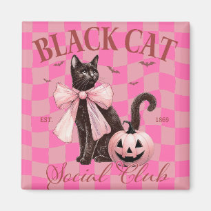 Süßer schwarzer Halloween-Kater Magnet