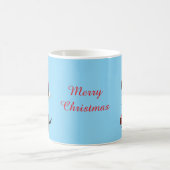 Süßer schwarzer Hund zu Weihnachten Kaffeetasse (Mittel)