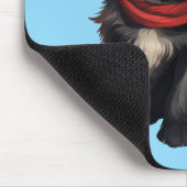 Süßer schwarzer Hund zu Weihnachten Mousepad (Ecke)