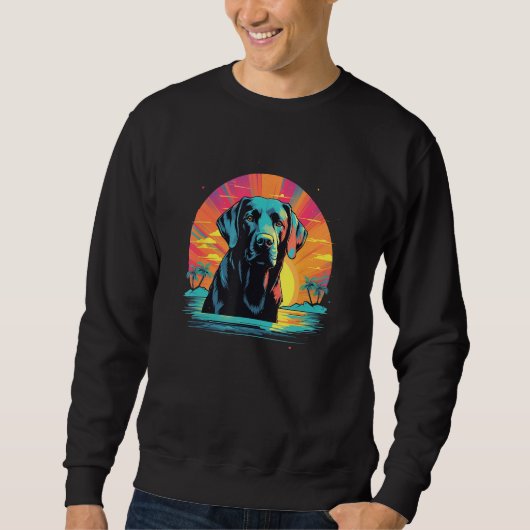 Süßer schwarzer Lab Schwarzer Labrador Retriever W Sweatshirt (Vorderseite)