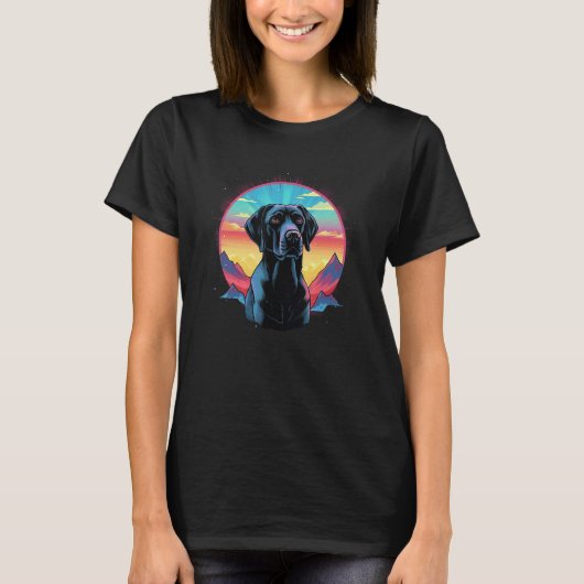 Süßer schwarzer Lab Schwarzer Labrador Retriever W T-Shirt (Vorderseite)