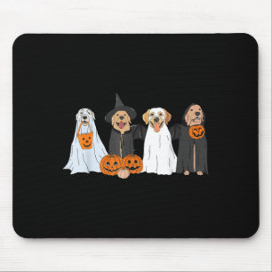 Süßer schwarzer Labrador-Hund Halloween-Geisterhun Mousepad