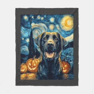 Süßer schwarzer Labrador-Hund Halloween Jack O Lan Fleecedecke
