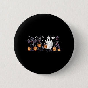 Süßer schwarzer Labrador-Hund Halloween-Kürbis Lab Button