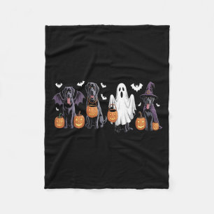 Süßer schwarzer Labrador-Hund Halloween-Kürbis Lab Fleecedecke
